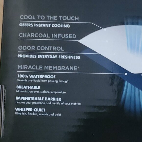 Protect A Bed Mattress Protector Cooling Charcoal Infused Queen Size - Picture 4 of 5